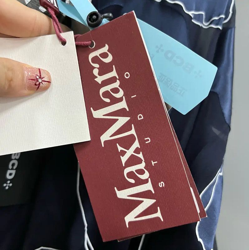 Max Mara MaxMara Summer Navy Cotton Short Sleeve Dress 0089 Size ONE SIZE - 5 Thumbnail