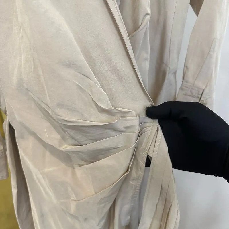 Max Mara MaxMara Beige Silk Blend Trench Coat 0089 Size S / US 4 / IT 40 - 5 Thumbnail