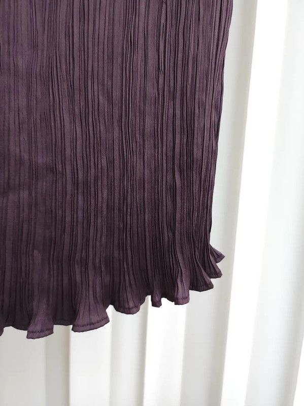 Max Mara MaxMara Pleated Midi Skirt in Deep Purple 0089 Size 23" - 4 Thumbnail