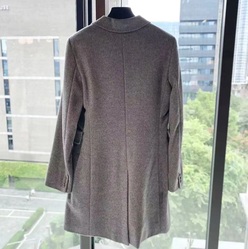 Max Mara MaxMara Women's Grey Wool Coat 0089 Size ONE SIZE - 2 Thumbnail