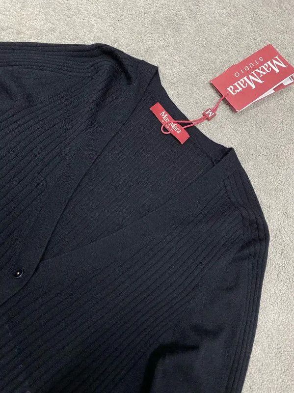 Max Mara MaxMara Winter Black Wool Blend Cardigan 0089 Size S / US 4 / IT 40 - 2 Thumbnail