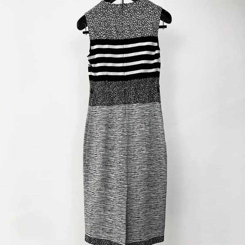 Max Mara MaxMara Gray Patterned Women's Dress 0089 Size M / US 6-8 / IT 42-44 - 2 Thumbnail