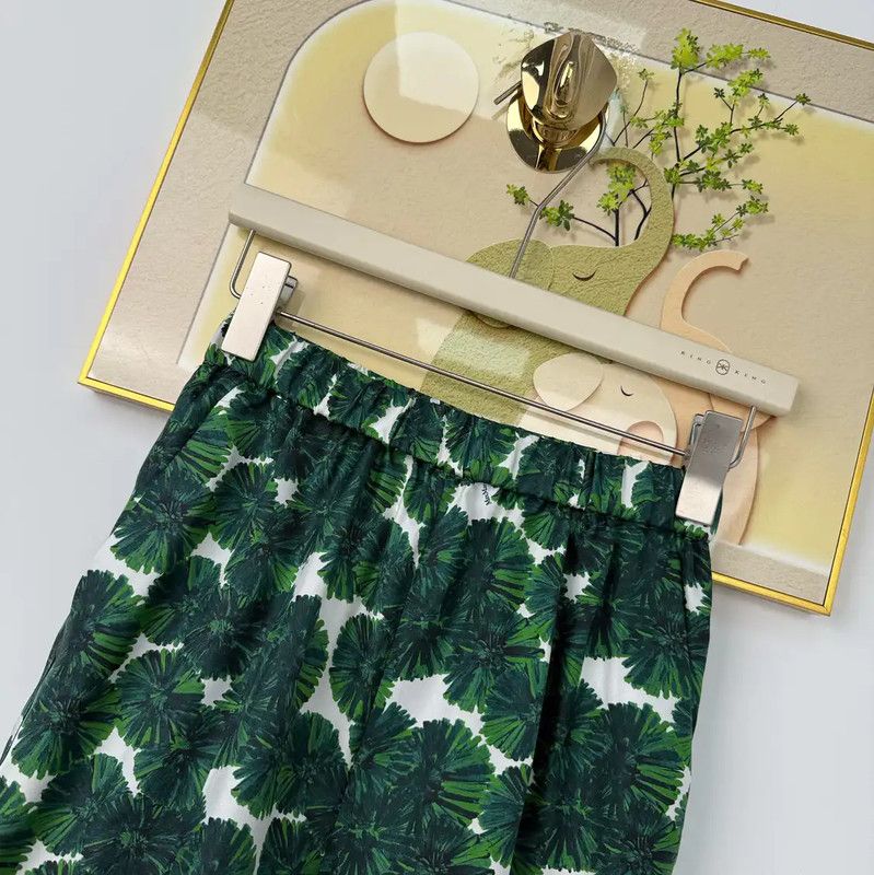 Max Mara MaxMara Green Silk Printed Casual Pants 0089 Size 22" - 5 Thumbnail