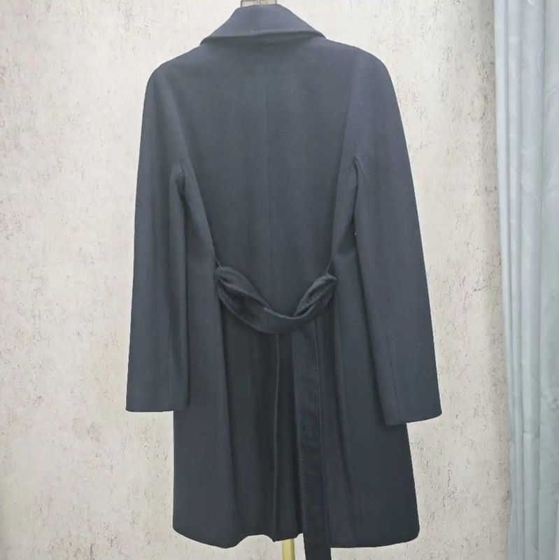 Max Mara MaxMara Stylish Navy Blue Wool Mid-Length Coat 0089 Size M / US 6-8 / IT 42-44 - 5 Thumbnail