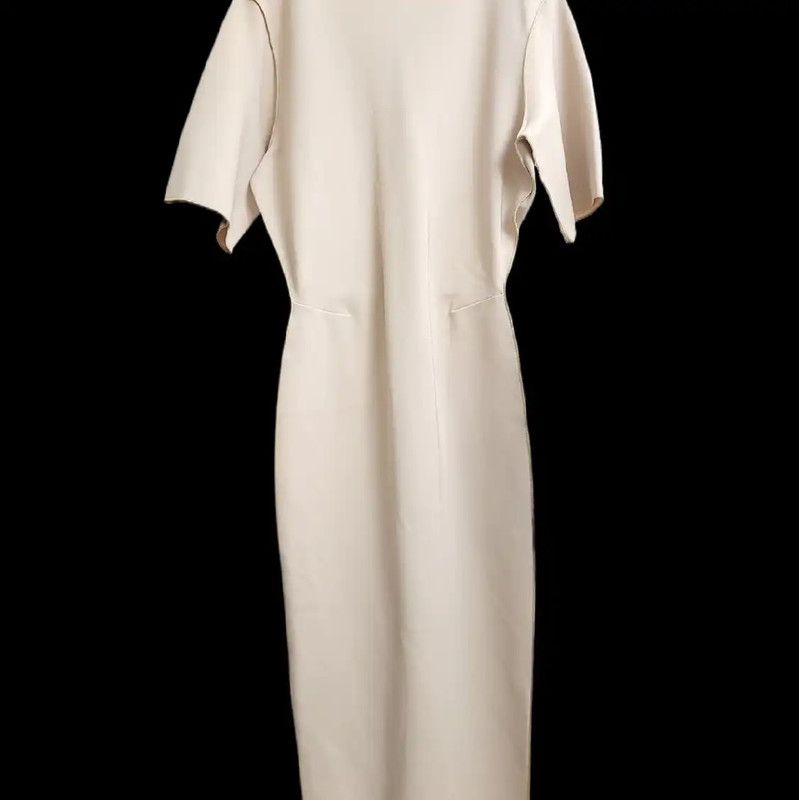 Max Mara MaxMara Khaki Midi Dress for Women 0089 Size XS / US 0-2 / IT 36-38 - 5 Thumbnail