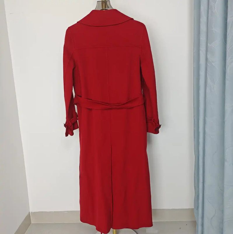 Max Mara MaxMara Red Wool Women's Coat 0089 Size XL / US 12-14 / IT 48-50 - 4 Thumbnail