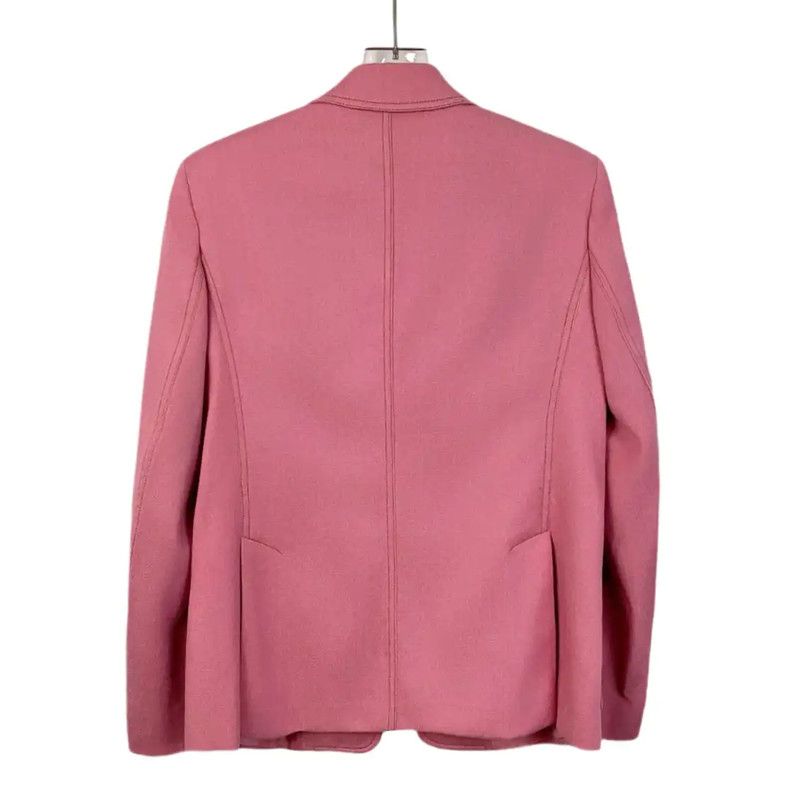 Max Mara MaxMara Pink Wool Women's Jacket 0089 Size L / US 10 / IT 46 - 2 Thumbnail