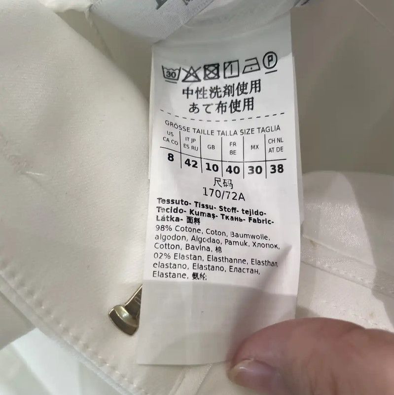 Max Mara MaxMara White Cotton Casual Pants M Size 0089 Size 23" - 6 Thumbnail