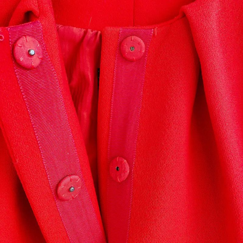 Max Mara MaxMara Women's Red Wool Coat for Spring and Autumn 0089 Size XS / US 0-2 / IT 36-38 - 5 Thumbnail