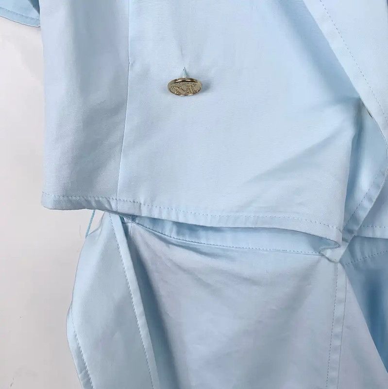 Max Mara MaxMara Light Blue Cotton Dress for Women 0089 Size M / US 6-8 / IT 42-44 - 4 Thumbnail