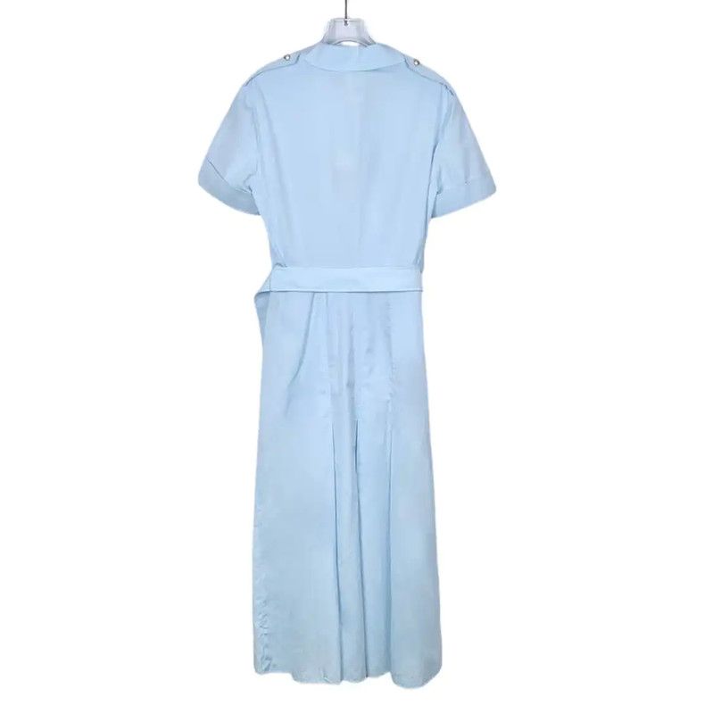 Max Mara MaxMara Light Blue Cotton Dress for Women 0089 Size M / US 6-8 / IT 42-44 - 2 Thumbnail