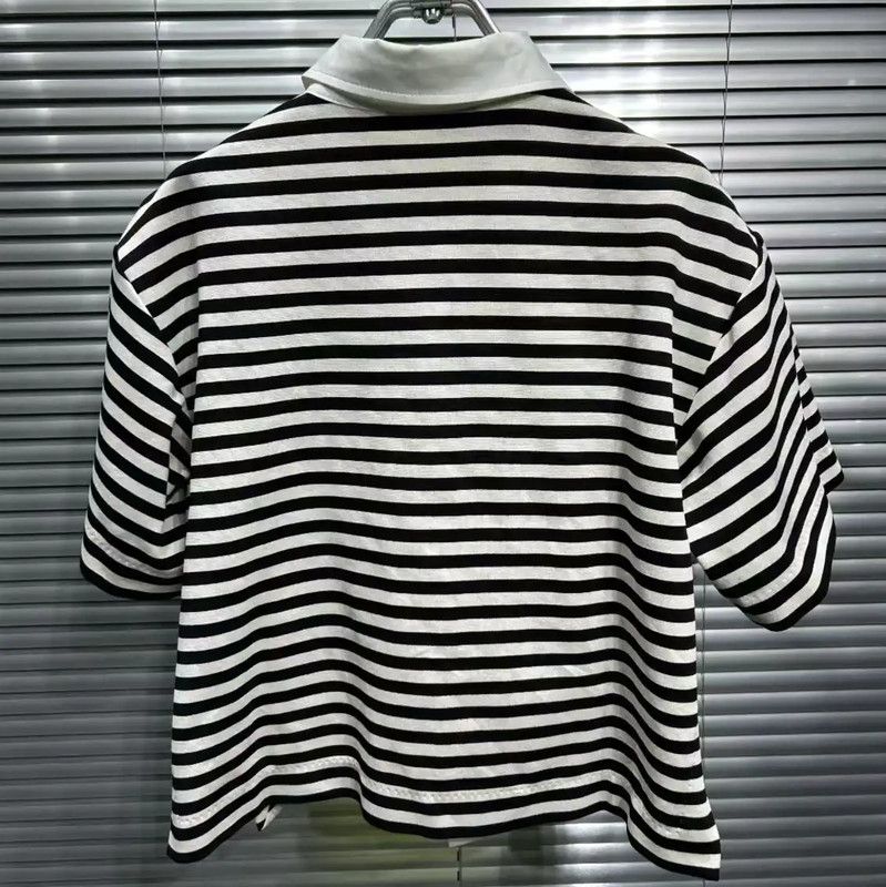 Max Mara MaxMara Striped Short Sleeve Cotton T-shirt 0089 Size M / US 6-8 / IT 42-44 - 3 Thumbnail