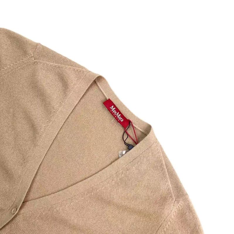 Max Mara MaxMara Beige Wool Women's Cardigan 0089 Size XL / US 12-14 / IT 48-50 - 3 Thumbnail