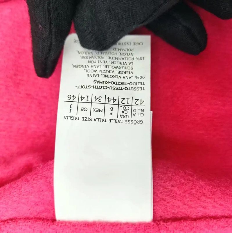 Max Mara MaxMara Women's Pink Wool Short Coat 0089 Size XL / US 12-14 / IT 48-50 - 7 Thumbnail