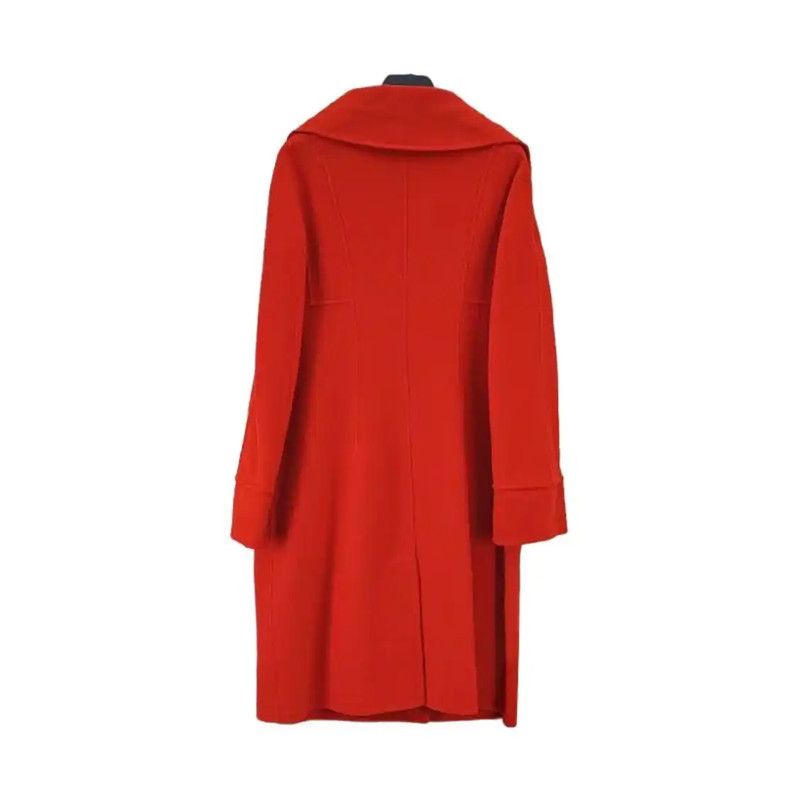 Max Mara MaxMara Red Wool Long Coat for Women 0089 Size L / US 10 / IT 46 - 2 Thumbnail