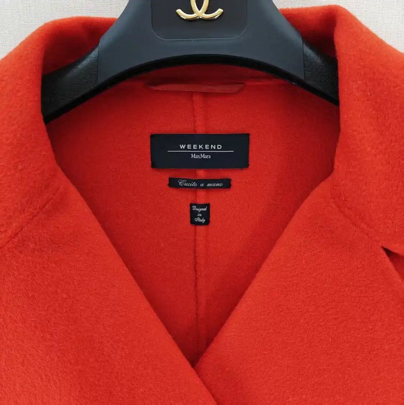 Max Mara MaxMara Red Wool Long Coat for Women 0089 Size L / US 10 / IT 46 - 4 Thumbnail