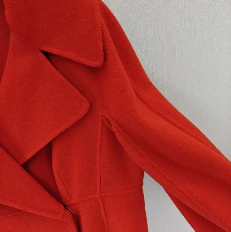 Max Mara MaxMara Red Wool Long Coat for Women 0089 Size L / US 10 / IT 46 - 5 Thumbnail