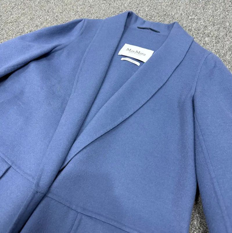 Max Mara MaxMara Blue Wool Coat for Women 0089 Size S / US 4 / IT 40 - 3 Thumbnail