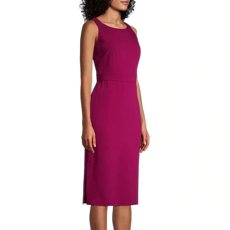 Max Mara MaxMara Summer Purple Wool Sleeveless Dress 0089 Size XL / US 12-14 / IT 48-50 - 8 Thumbnail