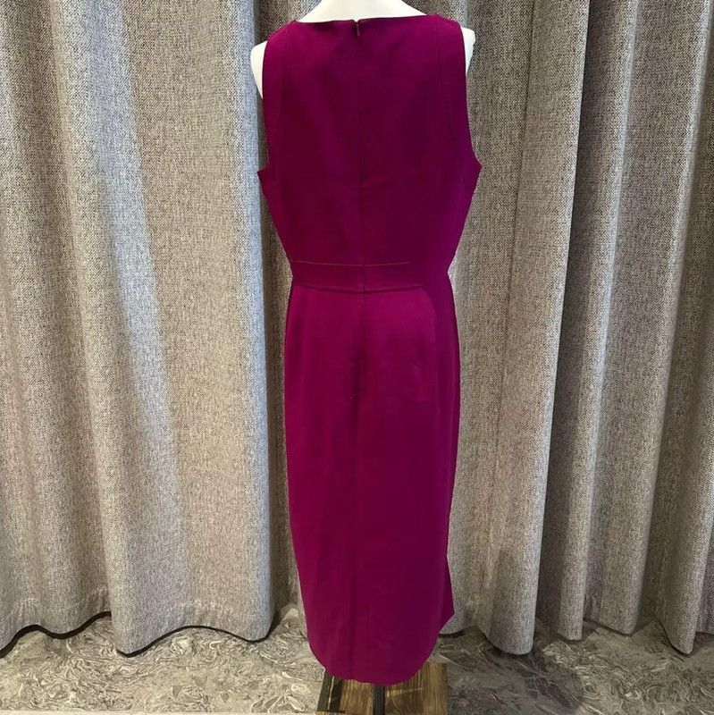 Max Mara MaxMara Summer Purple Wool Sleeveless Dress 0089 Size XL / US 12-14 / IT 48-50 - 2 Thumbnail