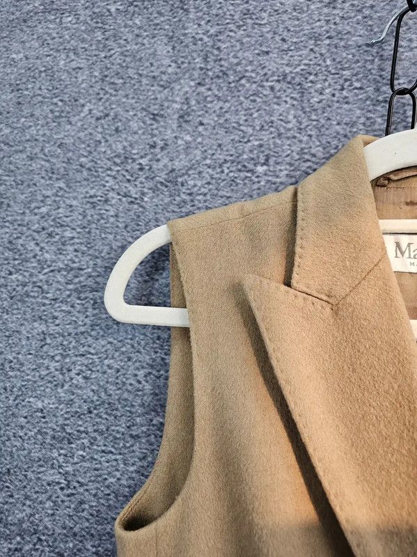 Max Mara MaxMara Khaki Wool Ladies Vest 0089 Size S / US 4 / IT 40 - 3 Thumbnail