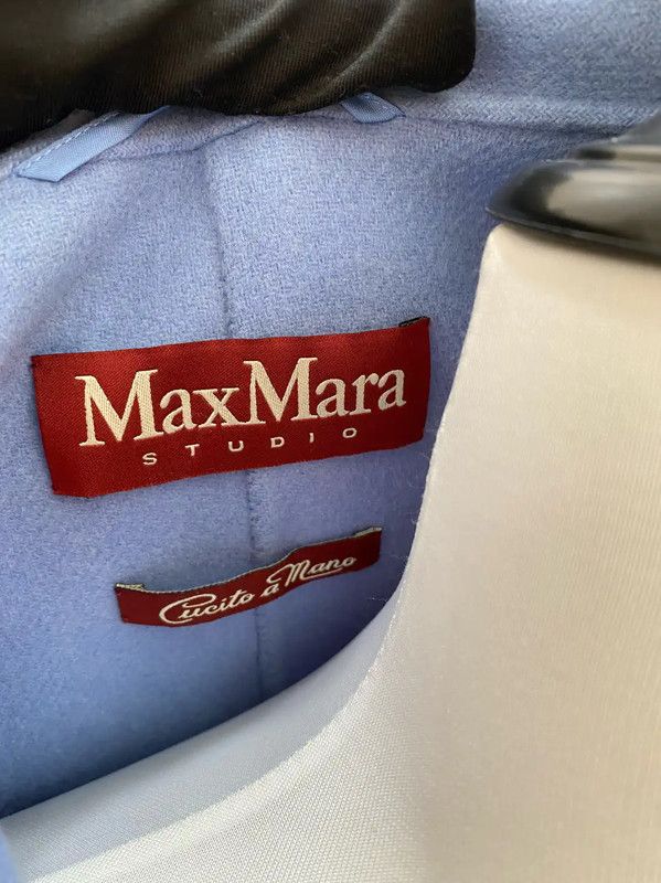 Max Mara MaxMara Blue Cashmere Belted Coat 0089 Size L / US 10 / IT 46 - 6 Thumbnail