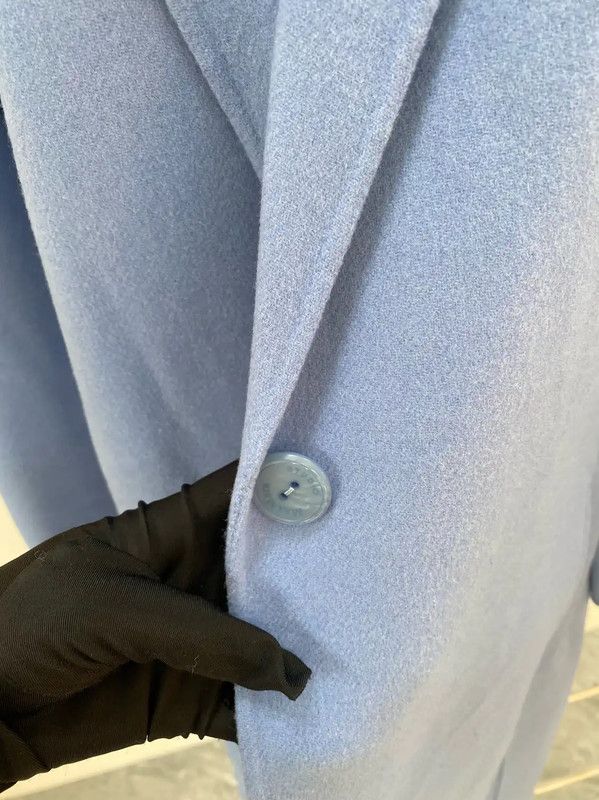 Max Mara MaxMara Blue Cashmere Belted Coat 0089 Size L / US 10 / IT 46 - 9 Thumbnail