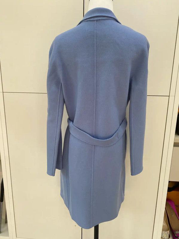 Max Mara MaxMara Blue Cashmere Belted Coat 0089 Size L / US 10 / IT 46 - 2 Thumbnail