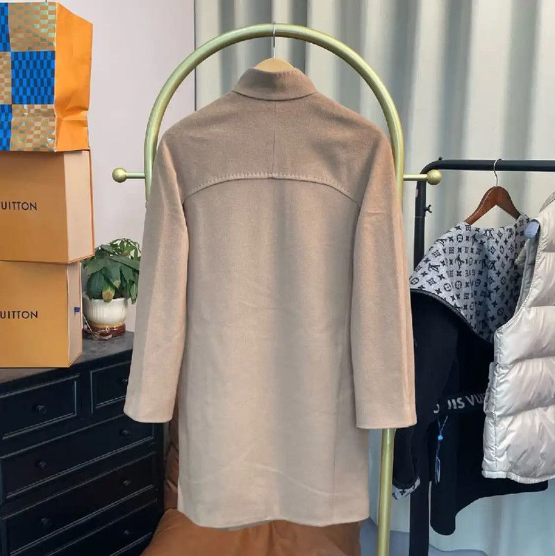 Max Mara MaxMara Beige Wool Women's Coat 0089 Size XXS / US 00 / IT 34 - 2 Thumbnail