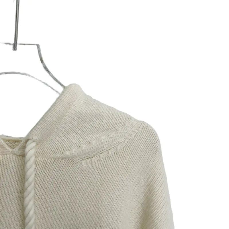 Max Mara MaxMara Cream Cotton Pullover Hoodie 0089 Size L / US 10 / IT 46 - 3 Thumbnail