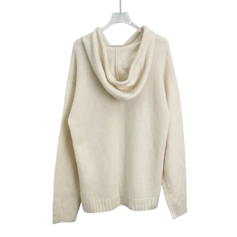 Max Mara MaxMara Cream Cotton Pullover Hoodie 0089 Size L / US 10 / IT 46 - 2 Thumbnail