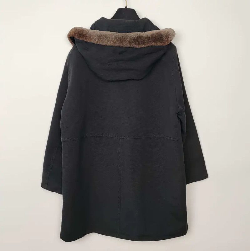 Max Mara MaxMara Black Cotton Women's Coat 0089 Size L / US 10 / IT 46 - 2 Thumbnail