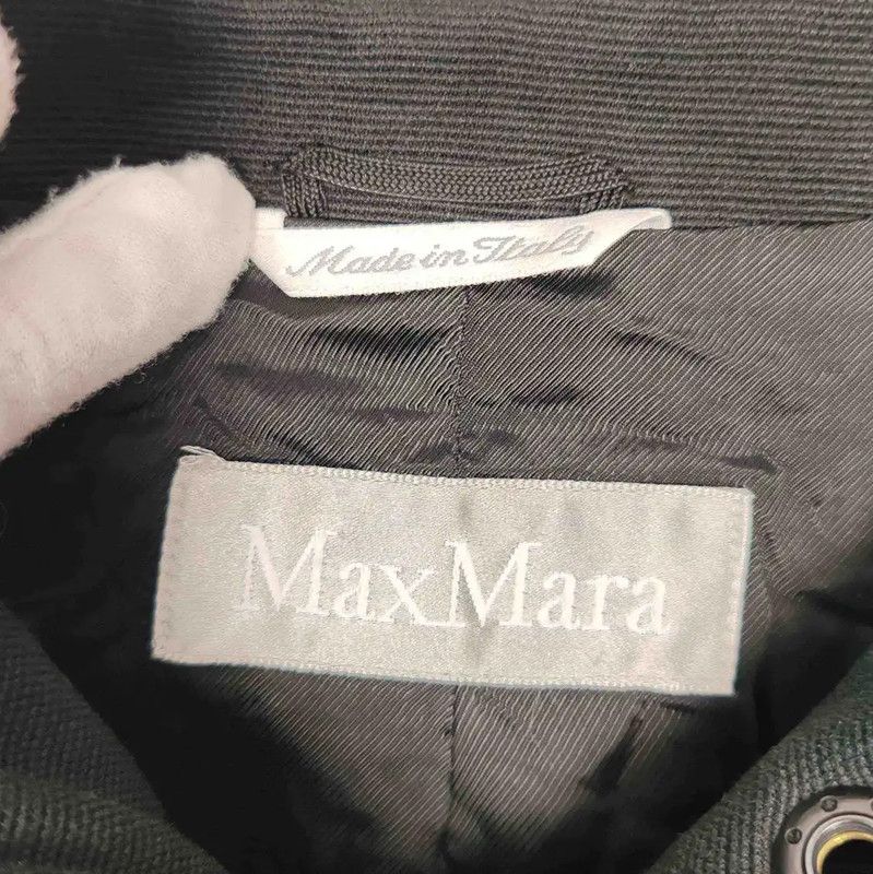 Max Mara MaxMara Black Cotton Women's Coat 0089 Size L / US 10 / IT 46 - 3 Thumbnail