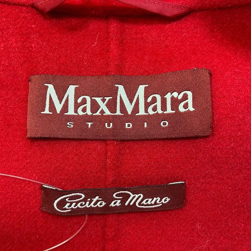 Max Mara MaxMara Red Wool Women's Coat 0089 Size XL / US 12-14 / IT 48-50 - 3 Thumbnail