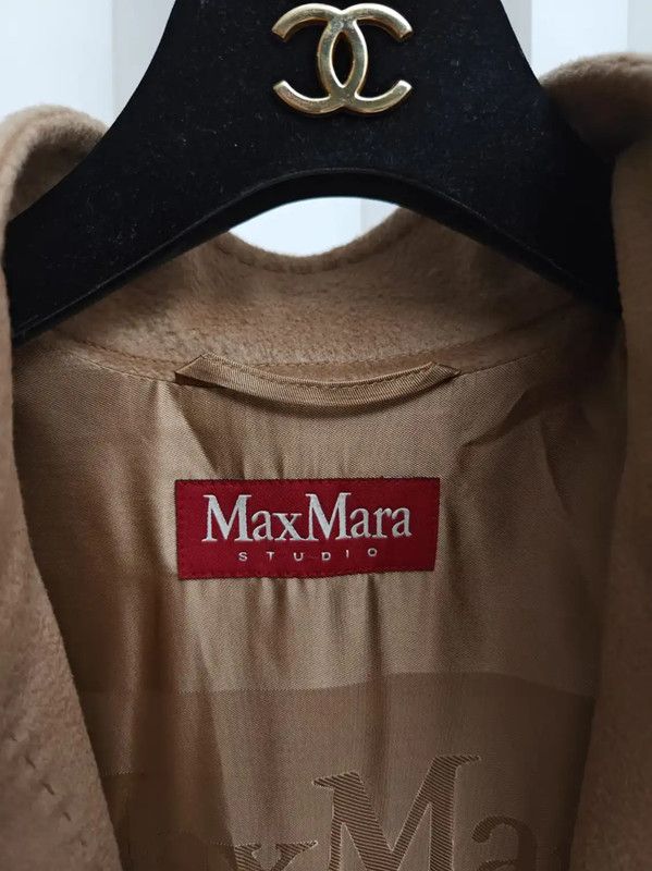 Max Mara MaxMara Beige Wool Mid-Length Coat for Women 0089 Size S / US 4 / IT 40 - 3 Thumbnail