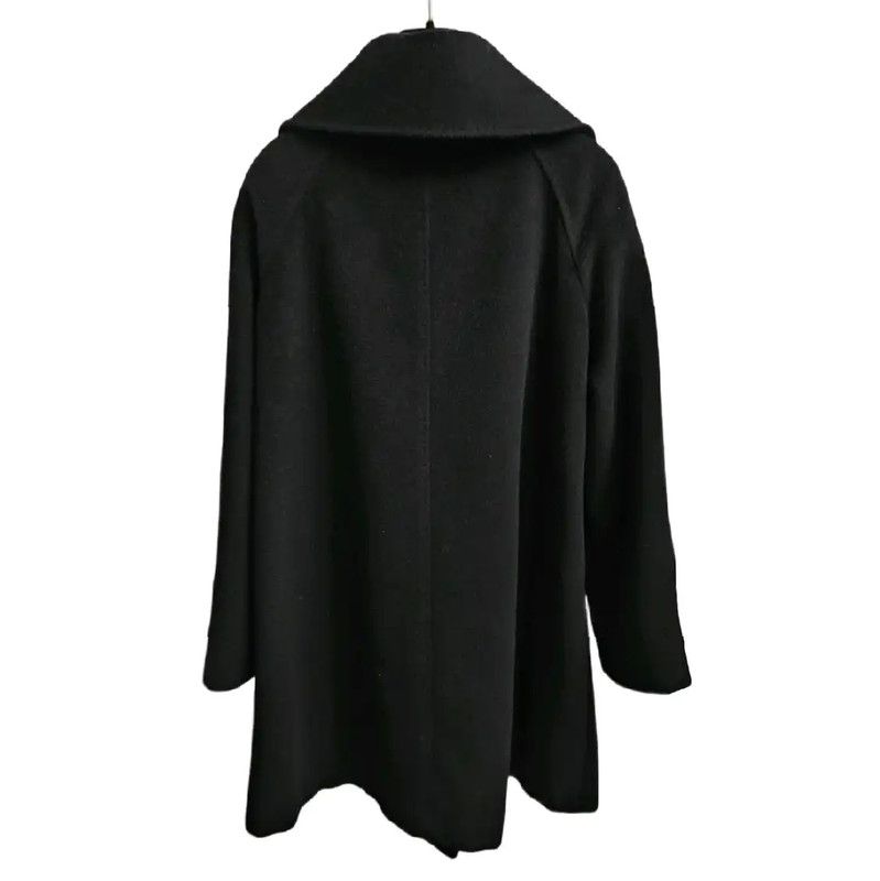 Max Mara MaxMara Women's Mid-Length Black Wool Coat 0089 Size M / US 6-8 / IT 42-44 - 2 Thumbnail