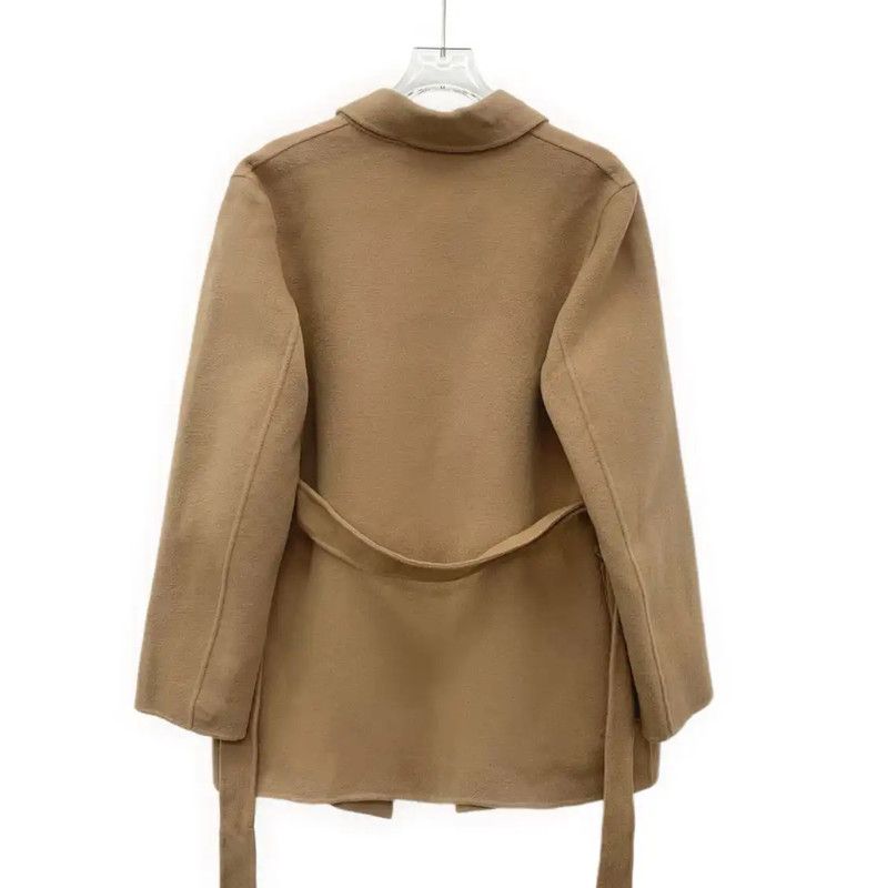 Max Mara MaxMara Brown Wool Women's Coat 0089 Size L / US 10 / IT 46 - 2 Thumbnail