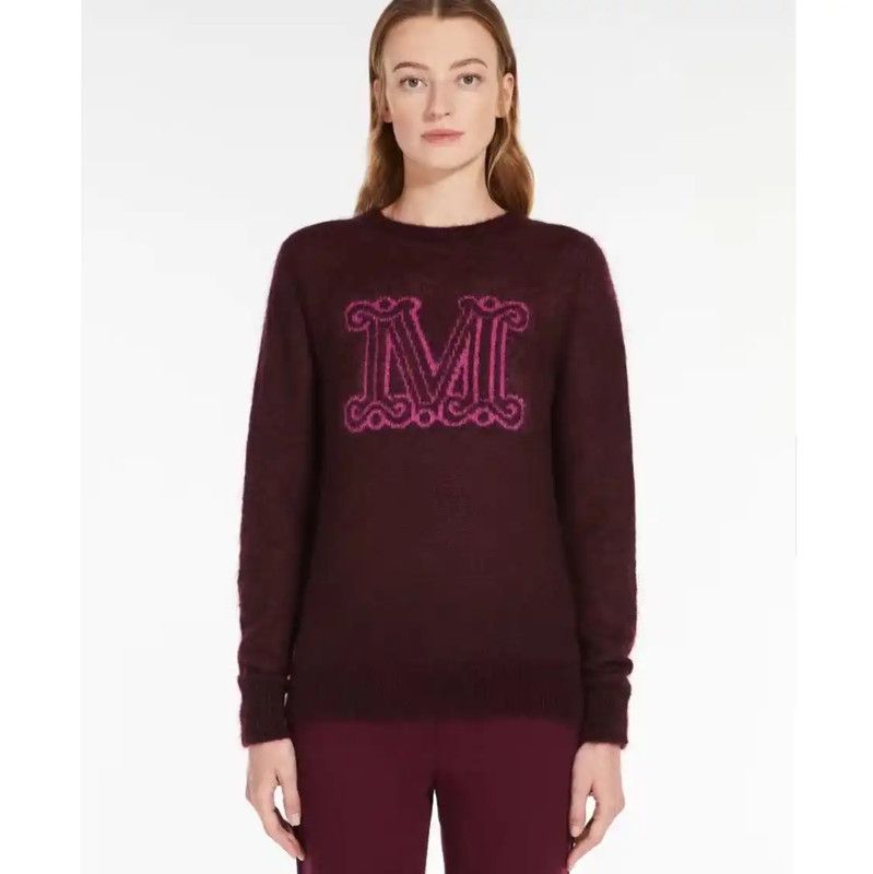 Max Mara MaxMara Wine Wool Women's Long Sleeve Sweater 0089 Size S / US 4 / IT 40 - 6 Thumbnail