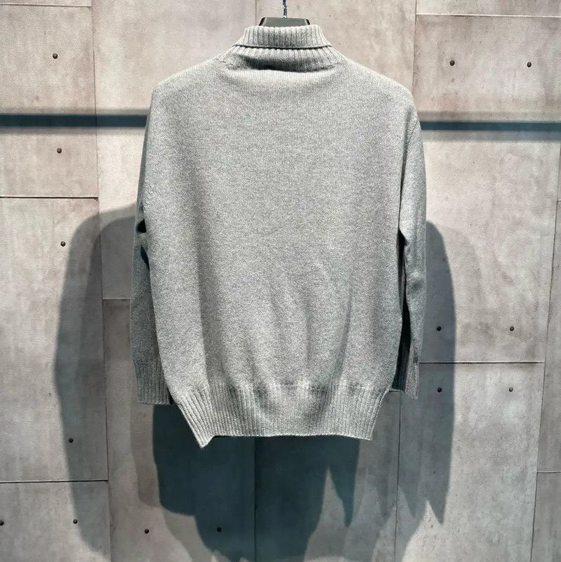 Max Mara MaxMara Gray Cashmere Turtleneck Sweater for Women 0089 Size L / US 10 / IT 46 - 3 Thumbnail
