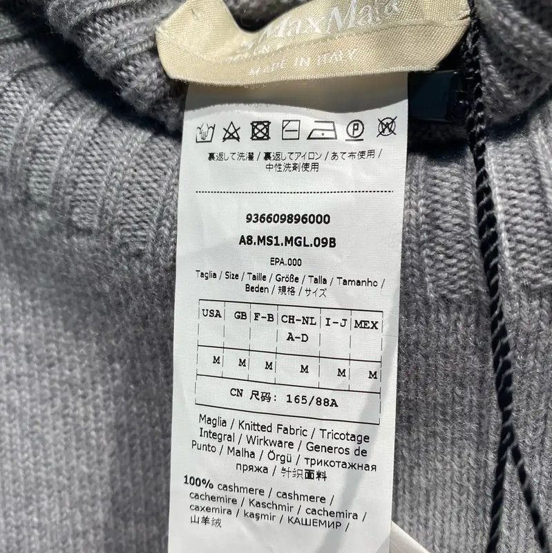 Max Mara MaxMara Gray Cashmere Turtleneck Sweater for Women 0089 Size L / US 10 / IT 46 - 4 Thumbnail