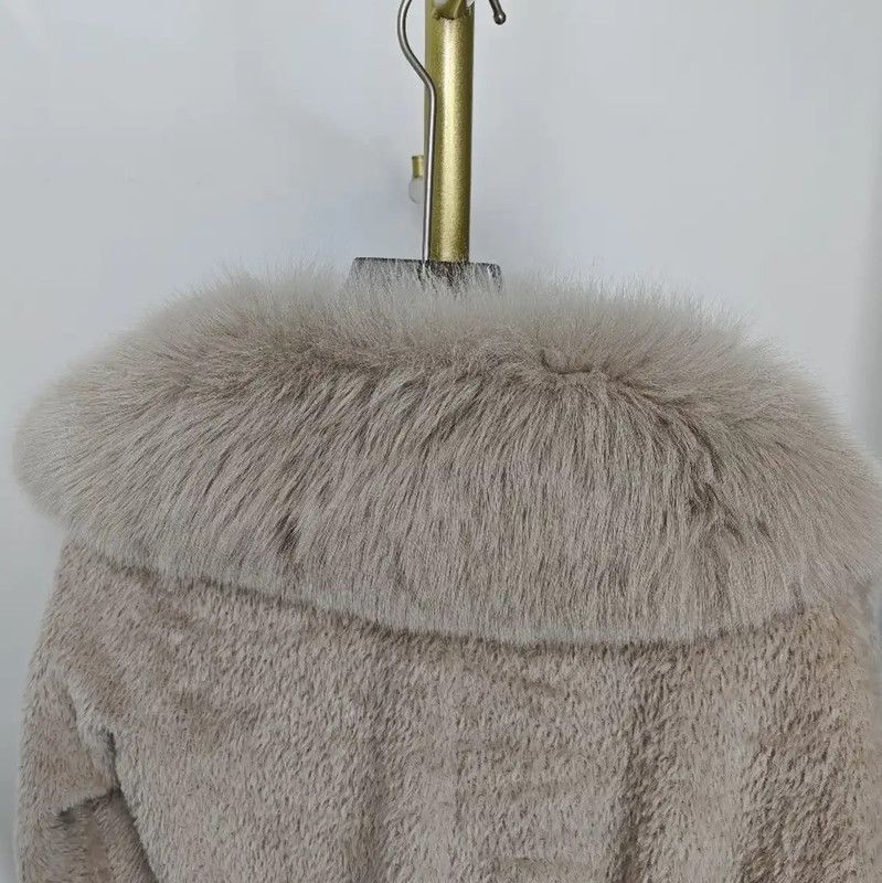 Max Mara MaxMara Light Gray Alpaca Wool Overcoat 0089 Size S / US 4 / IT 40 - 4 Thumbnail