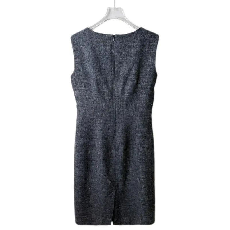 Max Mara MaxMara Gray Cotton Blend Dress for Women 0089 Size XS / US 0-2 / IT 36-38 - 2 Thumbnail