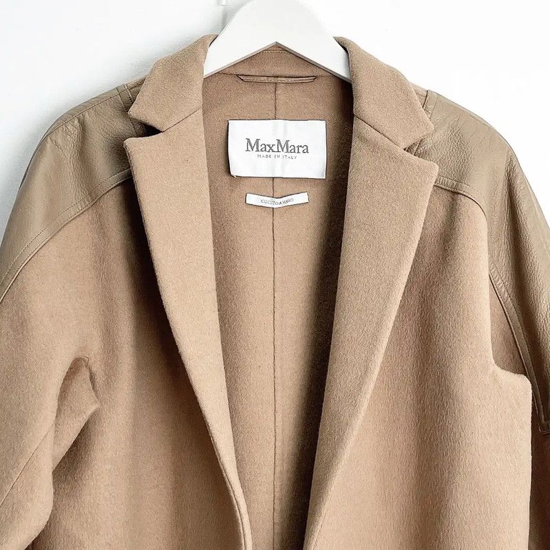 Max Mara MaxMara Women's Khaki Outerwear 0089 Size ONE SIZE - 3 Thumbnail