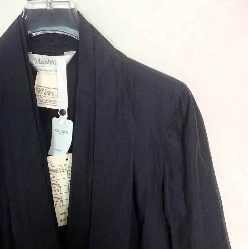 Max Mara MaxMara Navy Cotton Women's Trench Coat 0089 Size S / US 4 / IT 40 - 3 Thumbnail