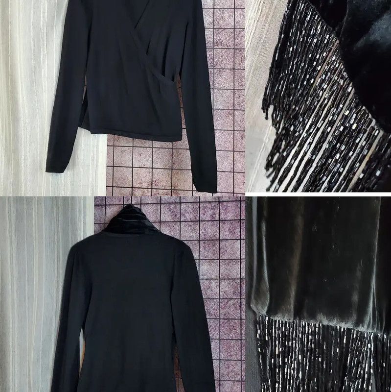 Max Mara MaxMara Black Wool Long Sleeve Sweater 0089 Size S / US 4 / IT 40 - 4 Thumbnail