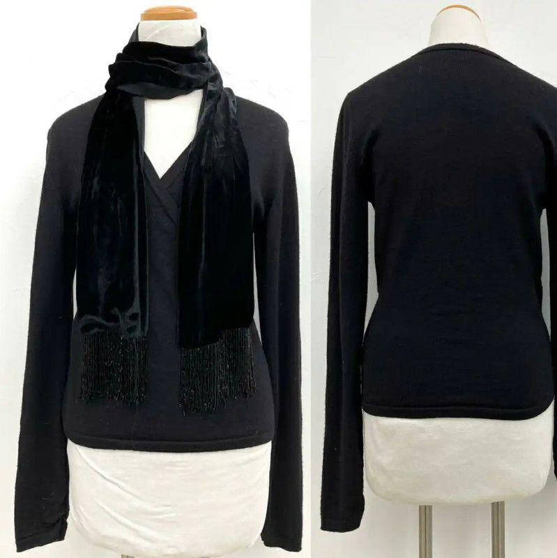 Max Mara MaxMara Black Wool Long Sleeve Sweater 0089 Size S / US 4 / IT 40 - 2 Thumbnail