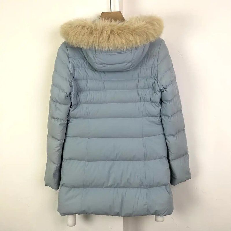 Max Mara MaxMara Light Blue Long Down Jacket 0089 Size XS / US 0-2 / IT 36-38 - 2 Thumbnail