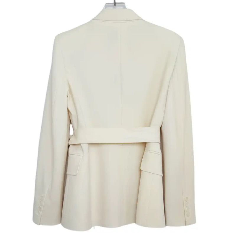 Max Mara MaxMara Beige Women's Polyester Trench Coat 0089 Size XS / US 0-2 / IT 36-38 - 2 Thumbnail
