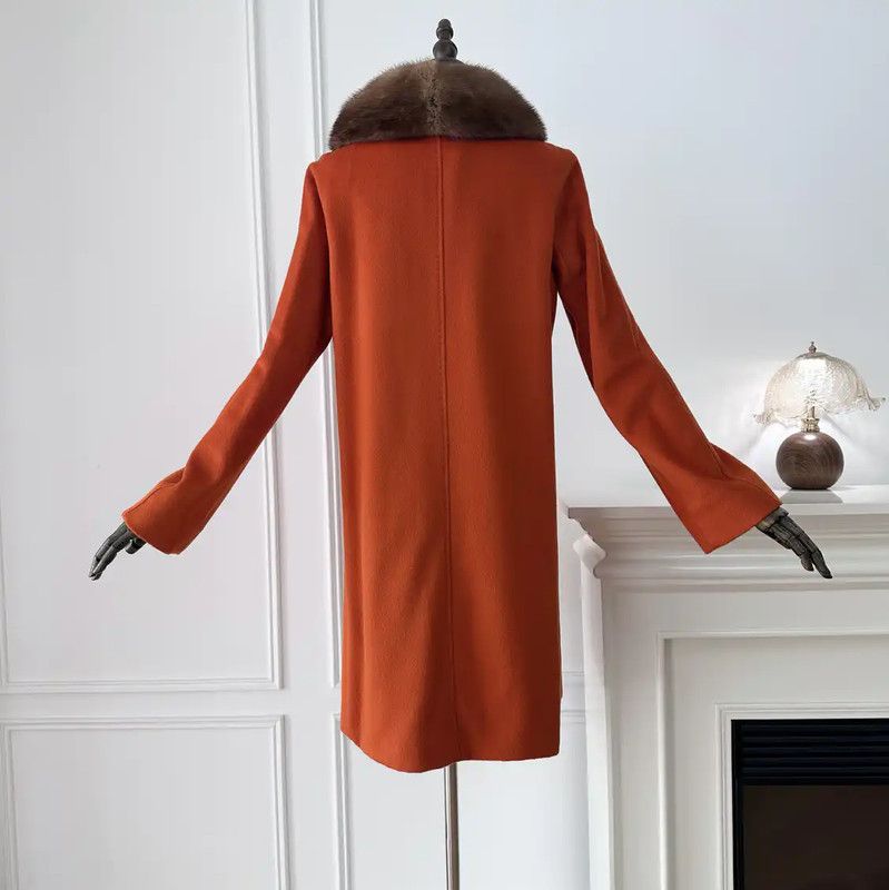 Max Mara MaxMara Orange Wool Ladies Coat 0089 Size L / US 10 / IT 46 - 2 Thumbnail