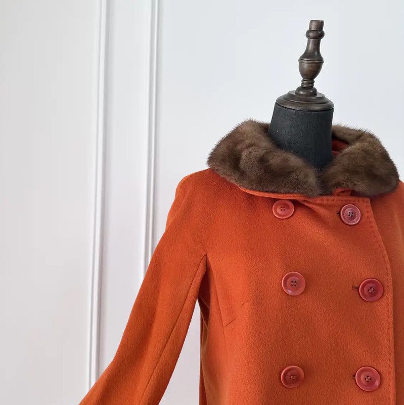 Max Mara MaxMara Orange Wool Ladies Coat 0089 Size L / US 10 / IT 46 - 7 Thumbnail